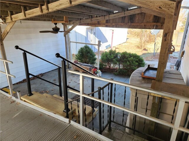 view of patio with ceiling fan