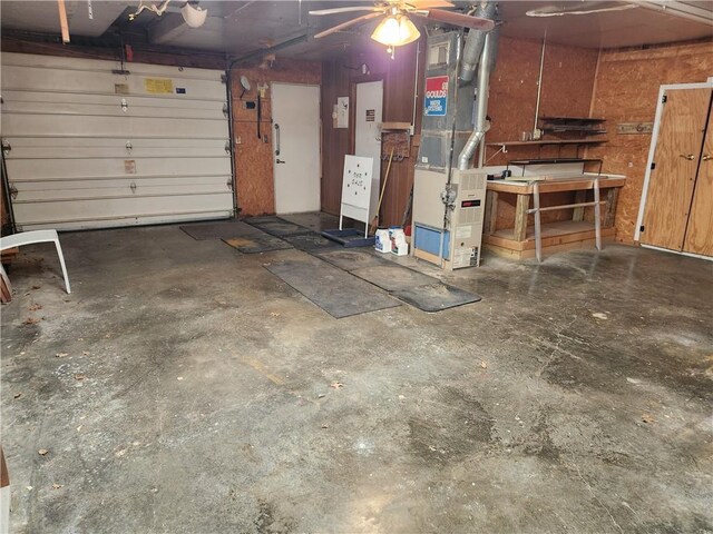 garage with heating unit