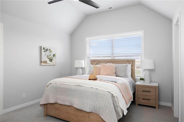 1516 NW 106th St, Kansas City, MO 64155 - bedroom featuring baseboards, vaulted ceiling, visible vents, and carpet flooring