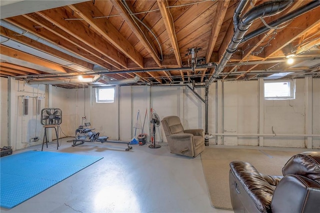 basement featuring a wealth of natural light