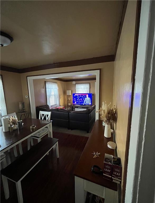 dining room featuring hardwood / wood-style flooring