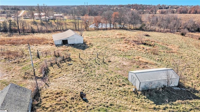 aerial view with a rural view