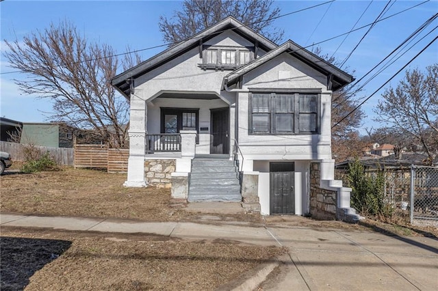 view of front of property featuring covered porch