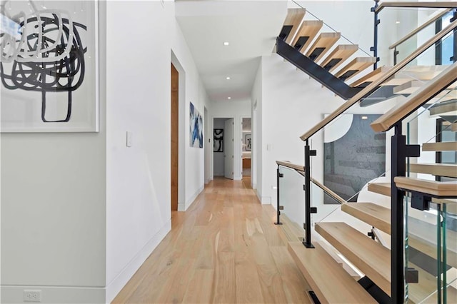 hall featuring light hardwood / wood-style floors