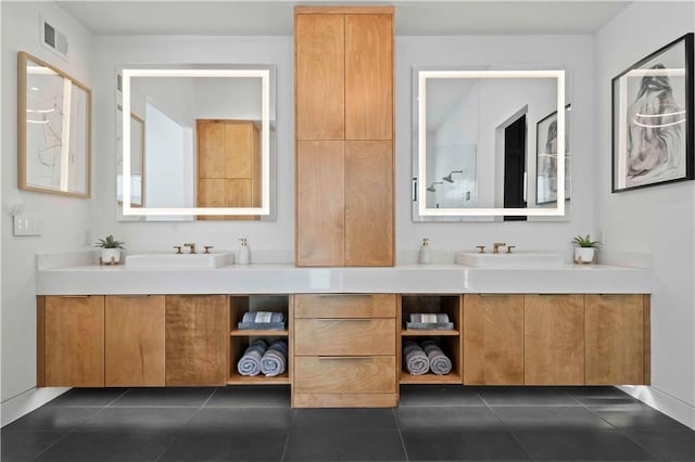 12604 W 160th St, Overland Park, KS 66062 - full bath featuring double vanity, tile patterned flooring, and baseboards