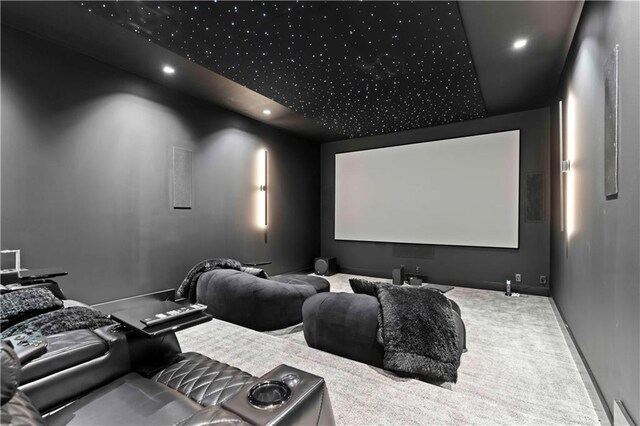 12604 W 160th St, Overland Park, KS 66062 - home theater room featuring recessed lighting, carpet, and baseboards