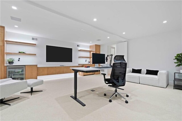 12604 W 160th St, Overland Park, KS 66062 - office featuring light colored carpet, recessed lighting, and a bar