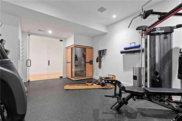 12604 W 160th St, Overland Park, KS 66062 - workout area with recessed lighting and baseboards