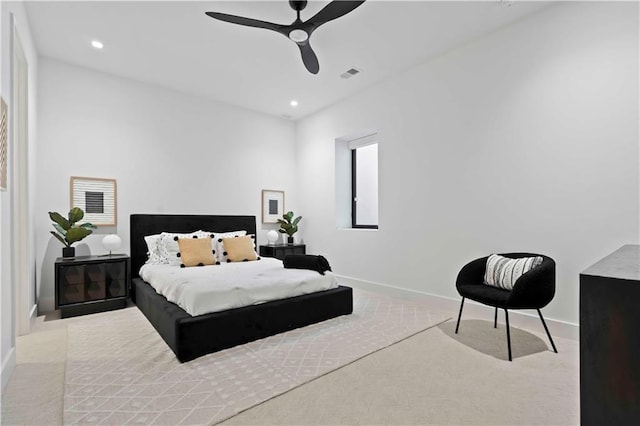 12604 W 160th St, Overland Park, KS 66062 - carpeted bedroom featuring baseboards, recessed lighting, and ceiling fan