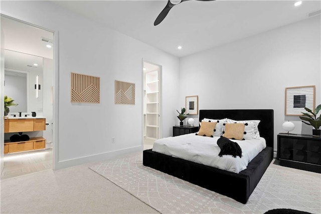 12604 W 160th St, Overland Park, KS 66062 - bedroom featuring ensuite bathroom, recessed lighting, baseboards, a sink, and carpet