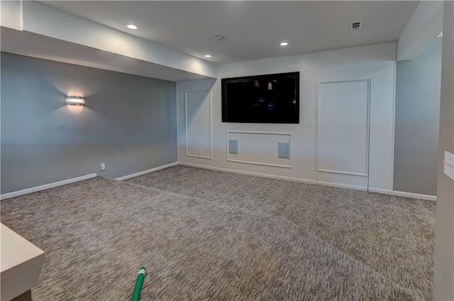 unfurnished living room featuring light colored carpet