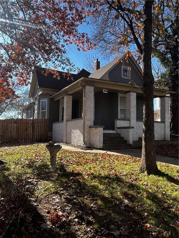 view of home's exterior featuring covered porch