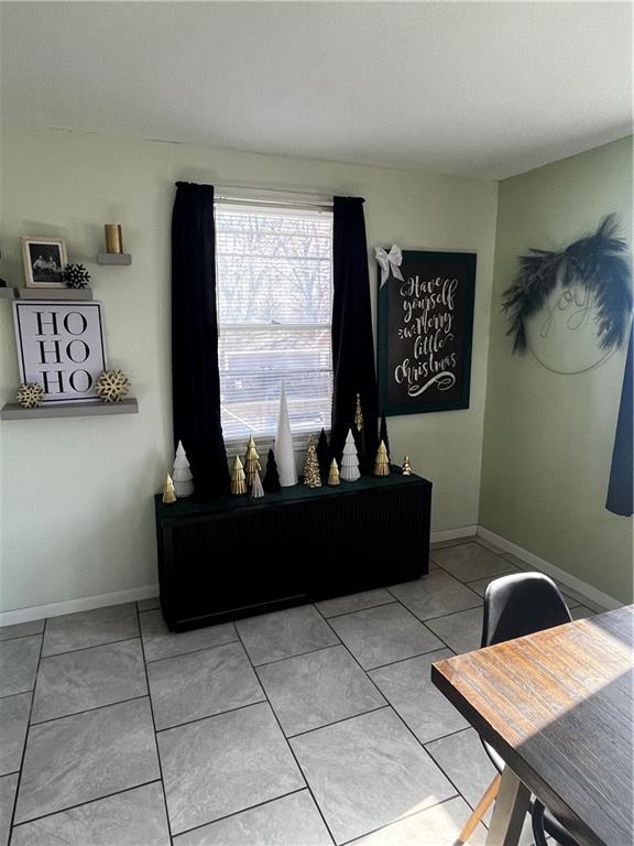 view of tiled dining room