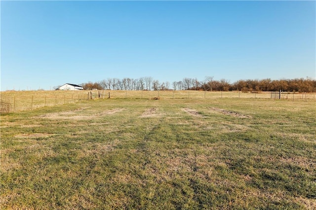 view of yard with a rural view