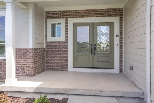 entrance to property with french doors