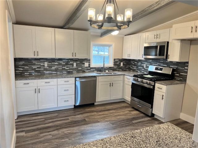 kitchen featuring white cabinetry, sink, and appliances with stainless steel finishes