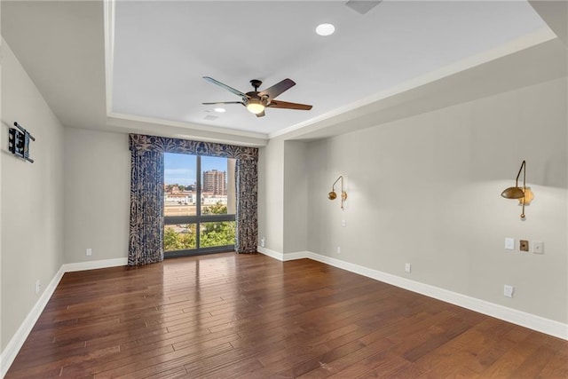 433 Ward Pkwy Unit 3S, Kansas City, MO 64112 - unfurnished room featuring a ceiling fan, wood-type flooring, and recessed lighting