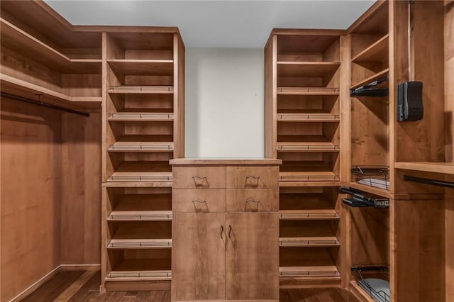 433 Ward Pkwy Unit 3S, Kansas City, MO 64112 - spacious closet featuring dark wood-style floors