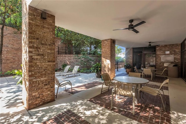 433 Ward Pkwy Unit 3S, Kansas City, MO 64112 - view of patio / terrace with outdoor dining space and ceiling fan