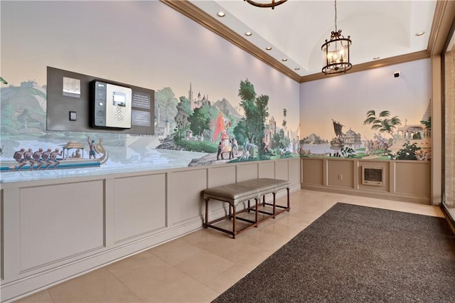 433 Ward Pkwy Unit 3S, Kansas City, MO 64112 - common area with recessed lighting, crown molding, and high vaulted ceiling