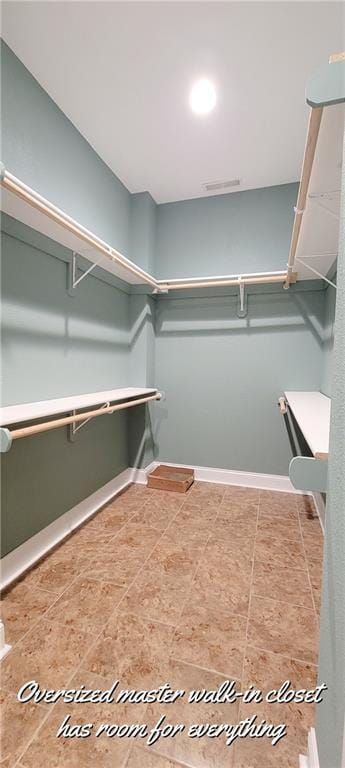 view of walk in closet