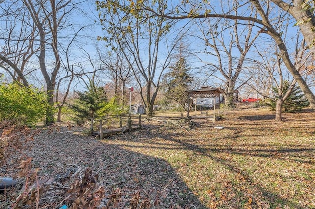 view of yard featuring a gazebo