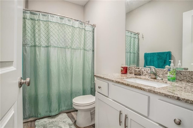 bathroom with toilet and vanity