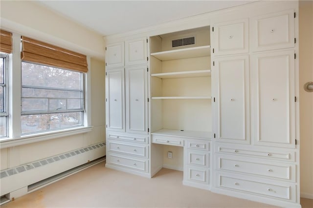 closet featuring baseboard heating