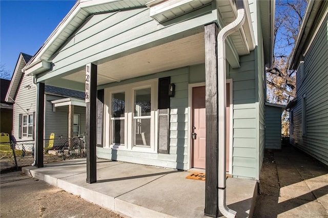 exterior space with a porch