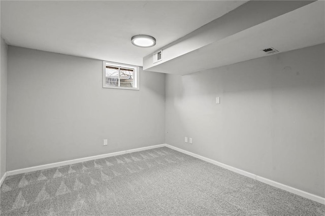 basement featuring carpet floors