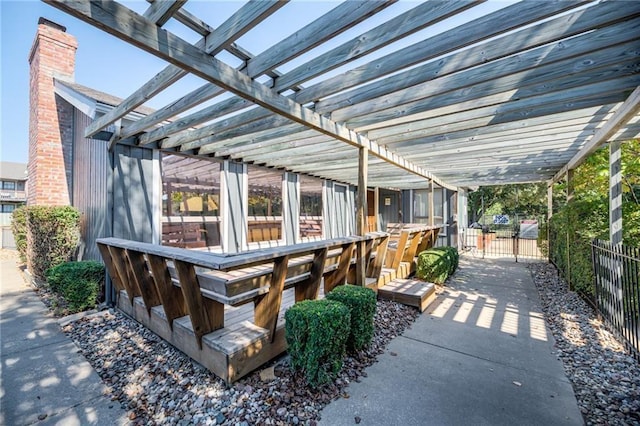 view of patio / terrace featuring a pergola