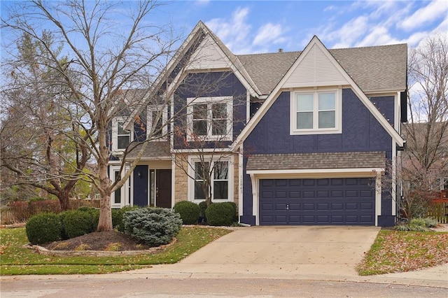 view of front of property featuring a garage