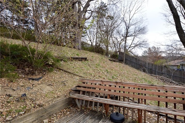 view of yard featuring a deck