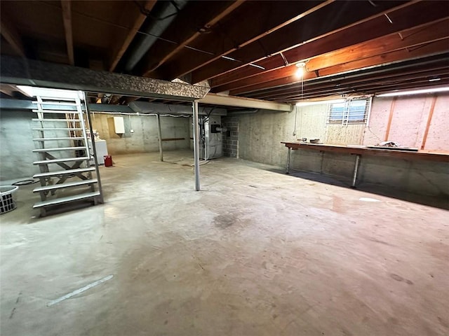 basement featuring washer / clothes dryer