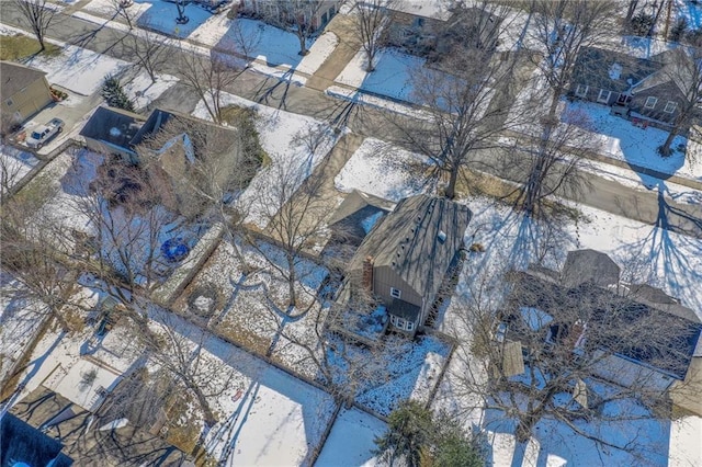 view of snowy aerial view