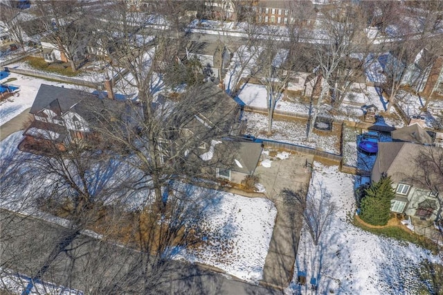 view of snowy aerial view