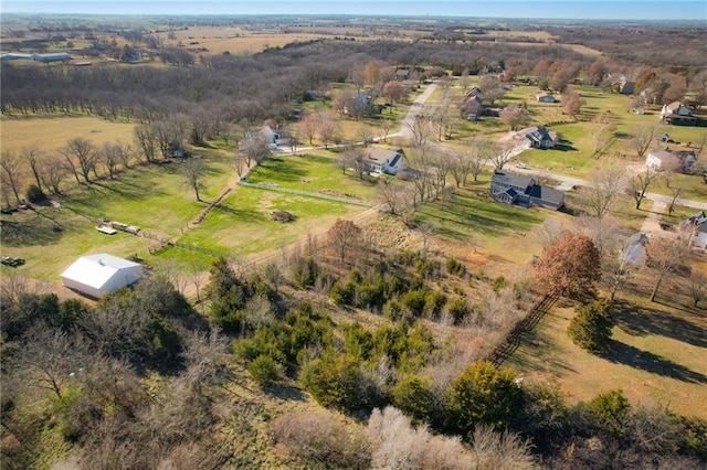 aerial view featuring a rural view