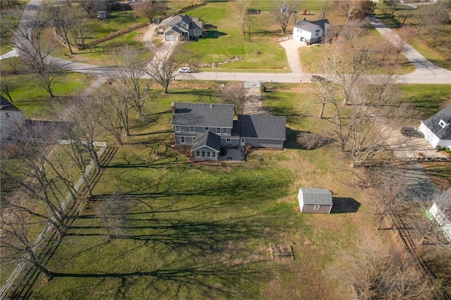 bird's eye view with a rural view