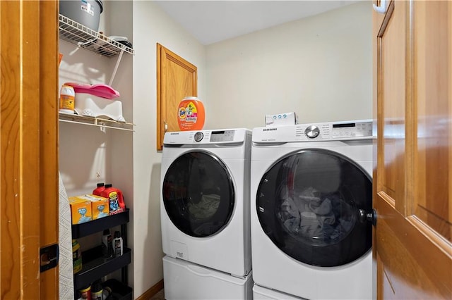 laundry area featuring separate washer and dryer