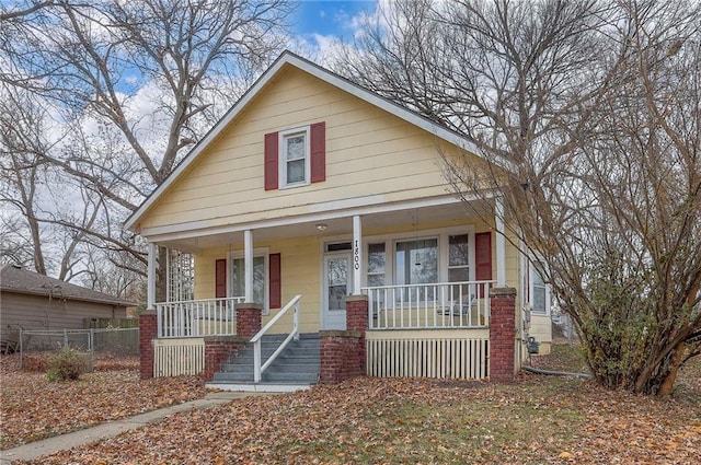 bungalow-style home with a porch