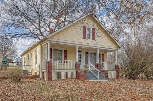 bungalow featuring a porch