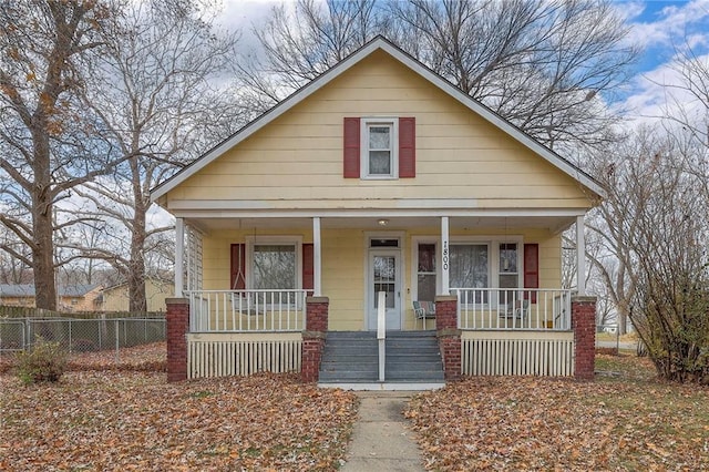 bungalow-style home featuring covered porch