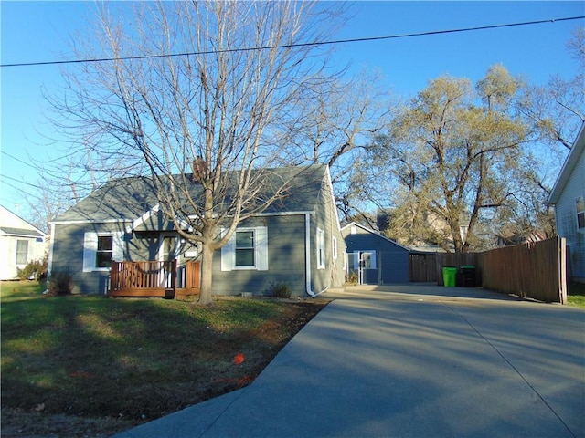 view of home's exterior featuring a yard