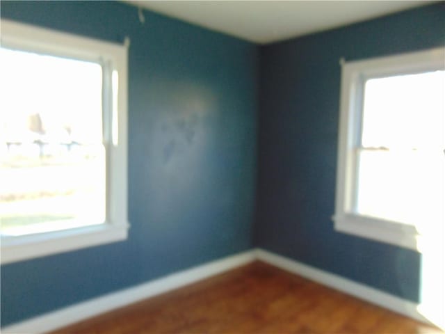 empty room featuring wood-type flooring and a wealth of natural light