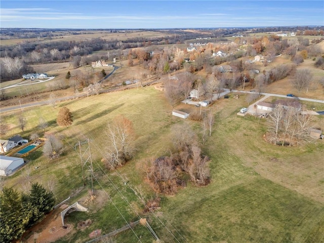 aerial view with a rural view