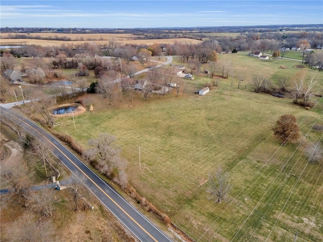 aerial view featuring a rural view