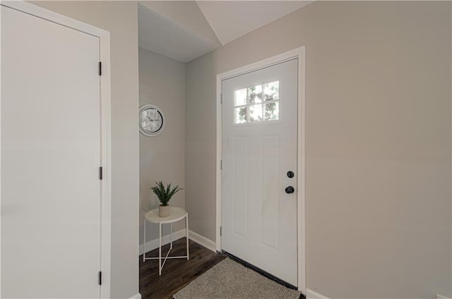 foyer entrance with dark hardwood / wood-style flooring