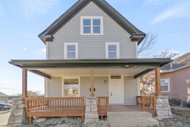 view of front of house featuring covered porch