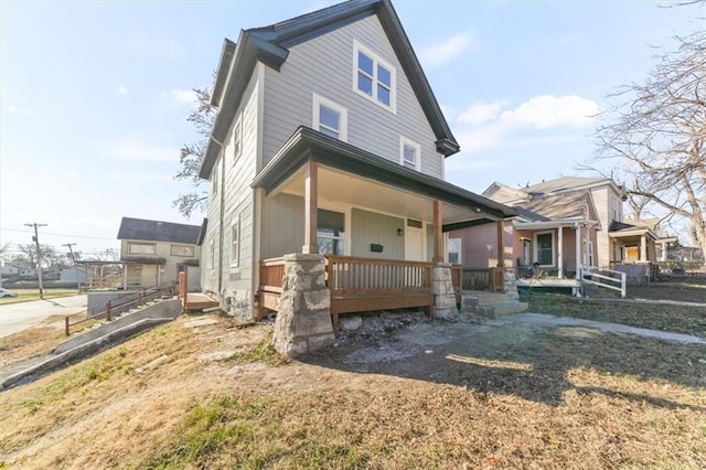 view of front of property with a porch