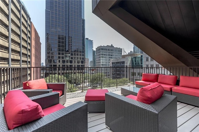 deck with an outdoor hangout area